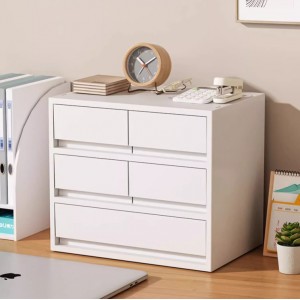 桌面抽屉式收纳盒化妆品双格储物桌下整理盒A4文件办公室置物架柜